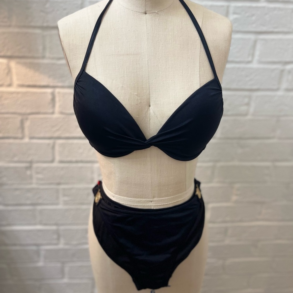 Victoria’s Secret black bikini with gold accents- medium
